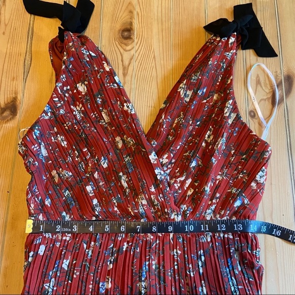 NWOT Lulus Such Sophistication Rust Red Floral Print Pleated Maxi Dress - Picture 9 of 16